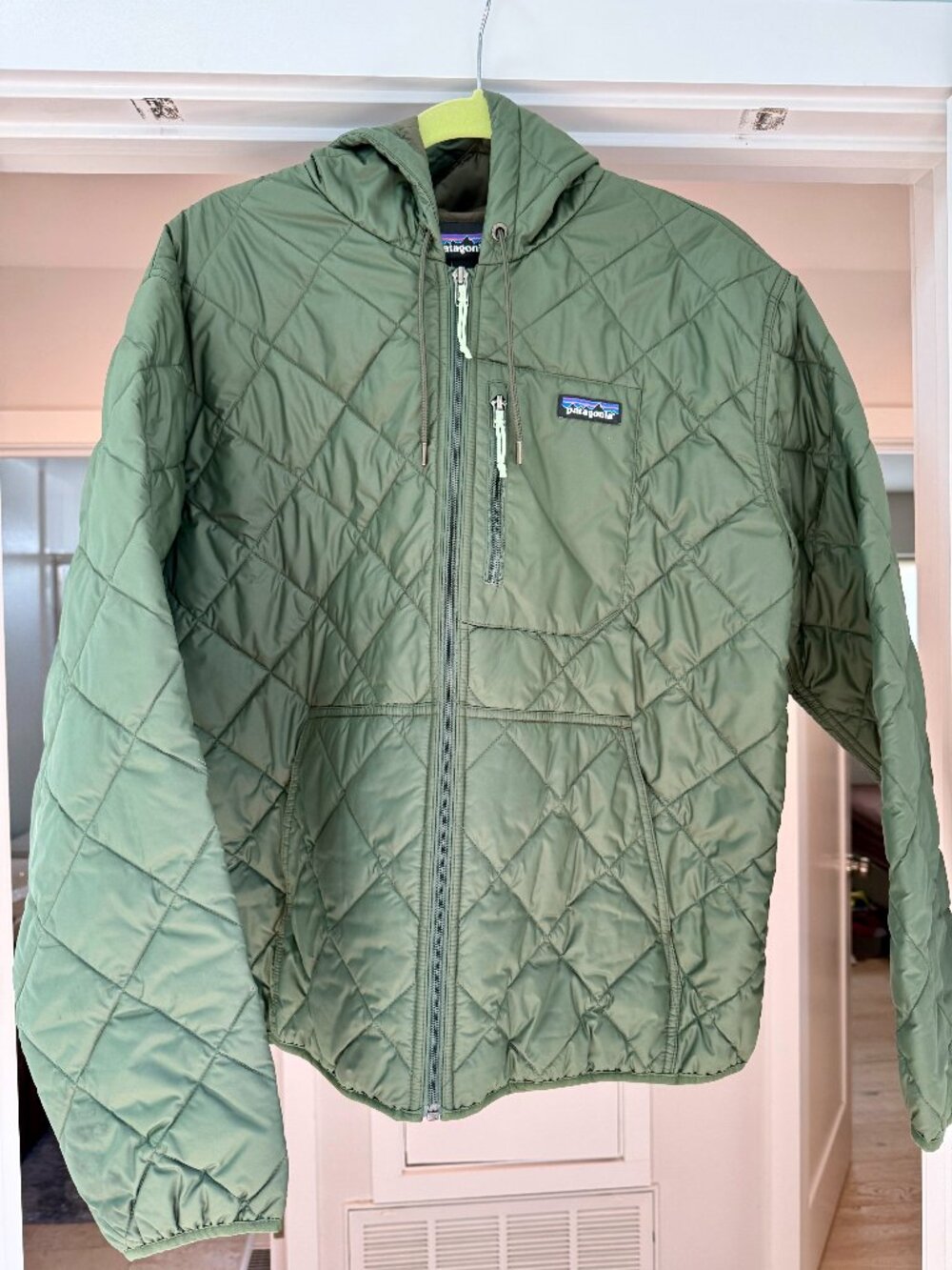 Patagonia Diamond Quilted Bomber Insulated Hoody - Women's XL Torrey Pine Green